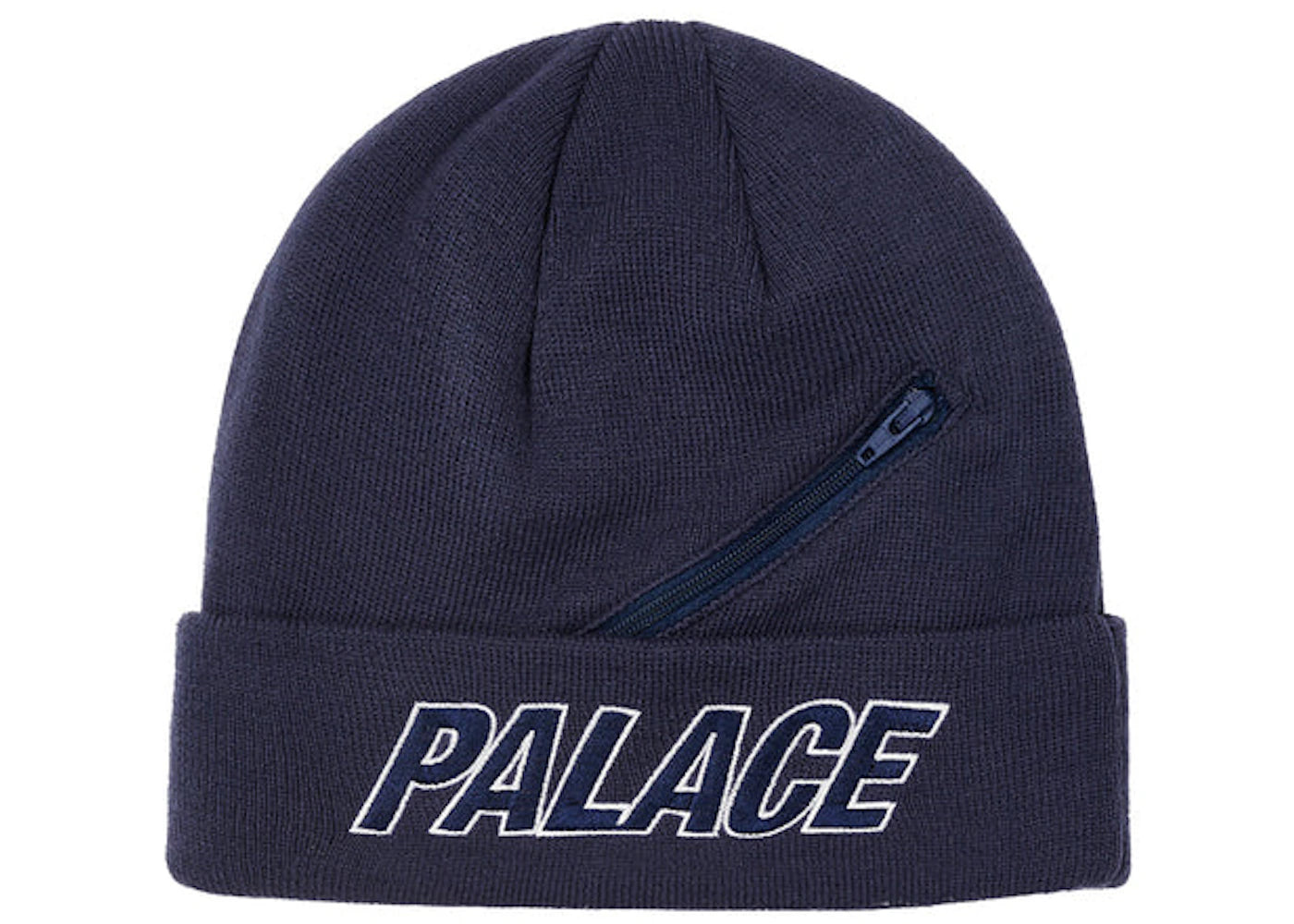 Palace Zip Pocket Beanie Navy