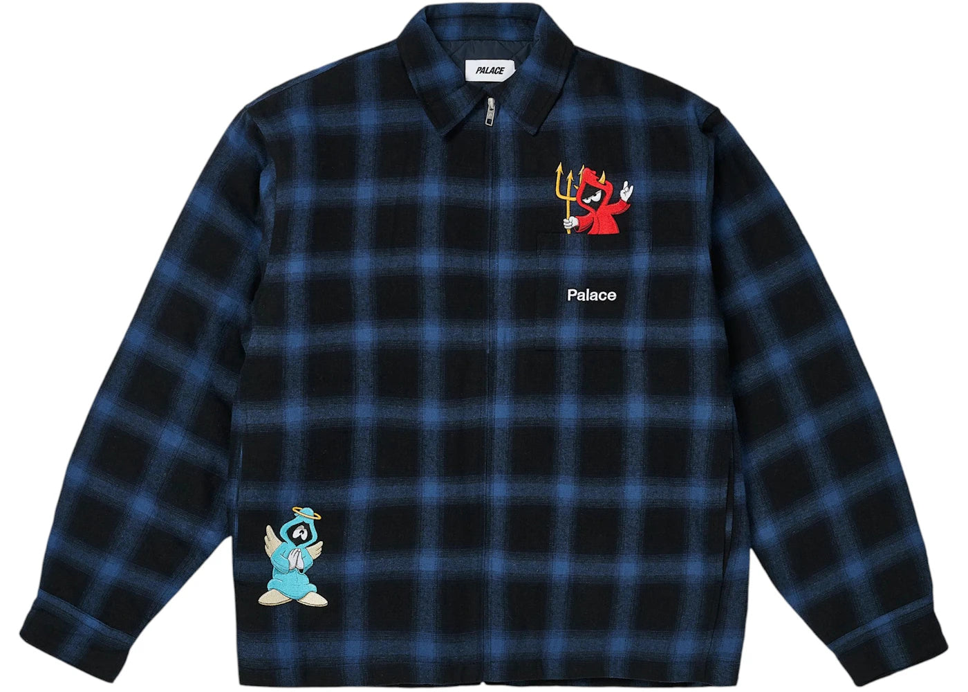 Palace Zip Up Shirt Navy