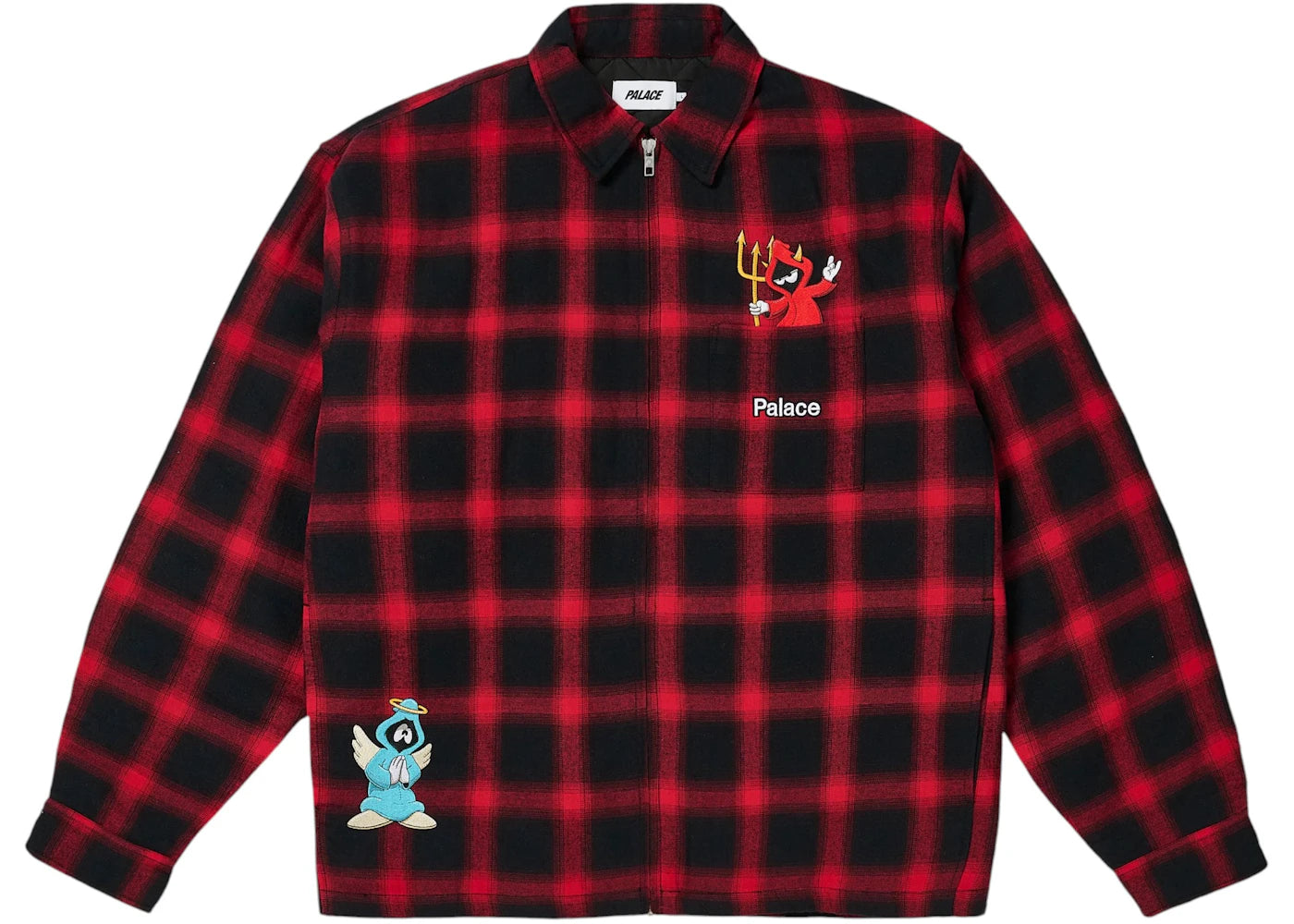 Palace Zip Up Shirt Red