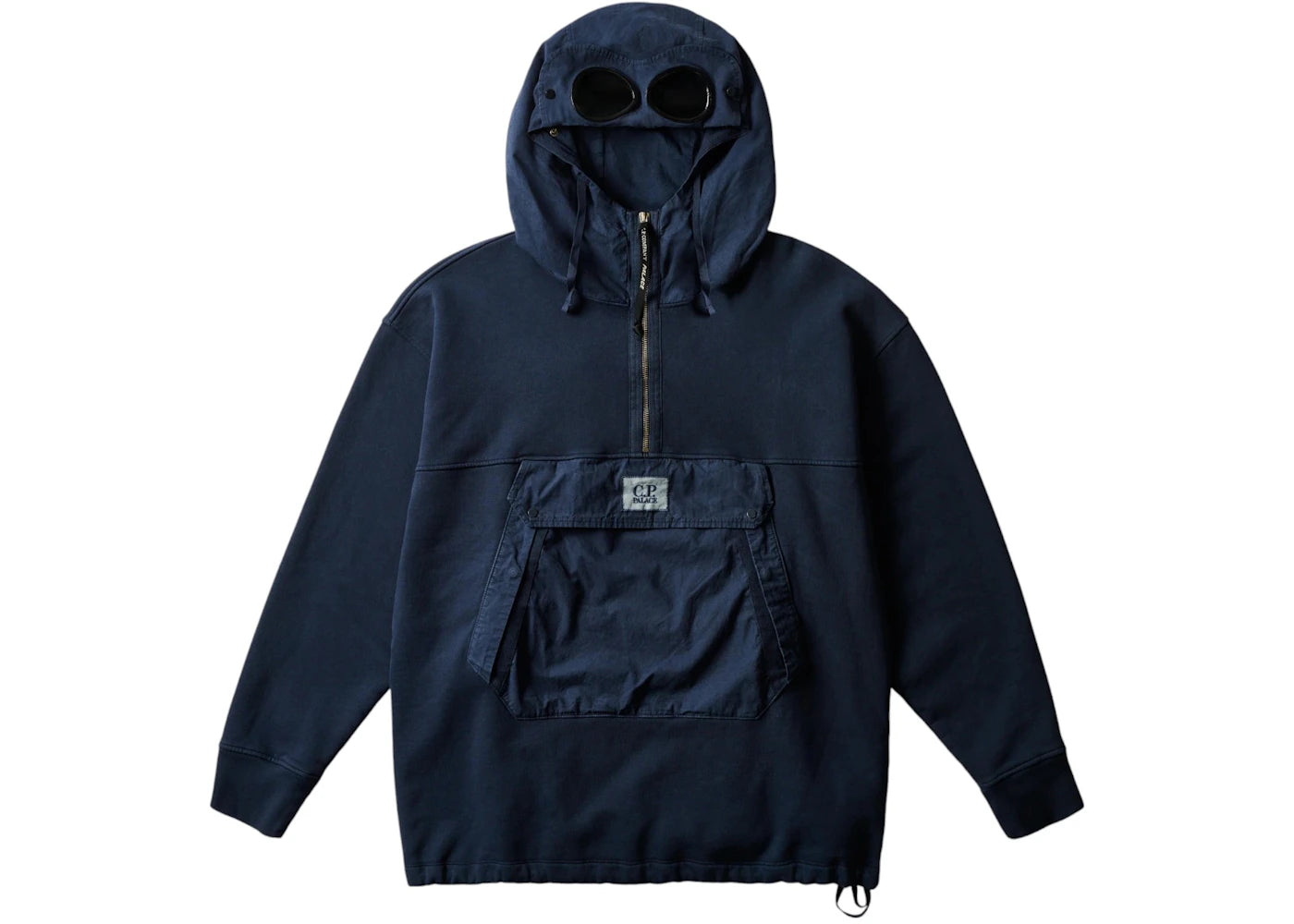 Palace x C.P. Company Fleece Old Goggle Hood Navy