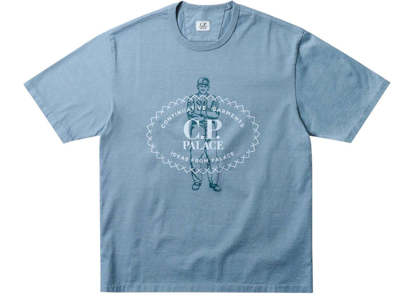 Palace x C.P. Company Mercerized Jersey 30/2 Twisted T-Shirt Blue
