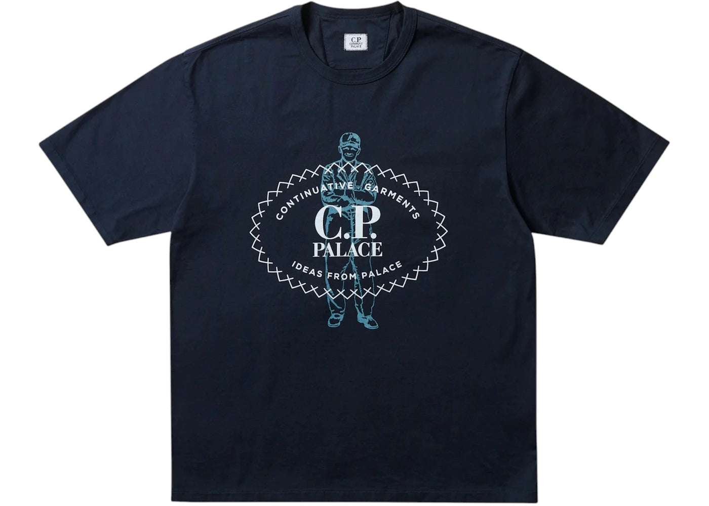 Palace x C.P. Company Mercerized Jersey 30/2 Twisted T-Shirt Navy