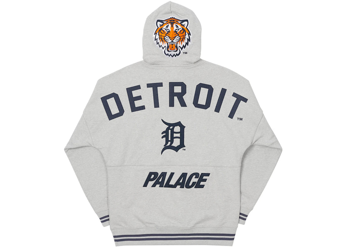 Palace x Detroit Tigers New Era Drop Shoulder Hood Grey Marl