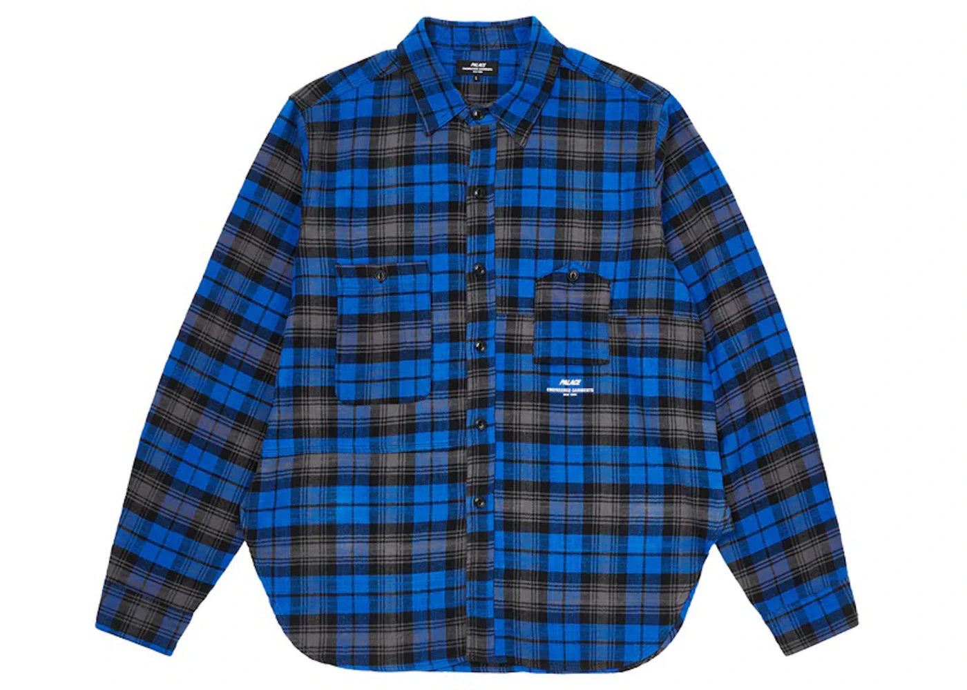 Palace x Engineered Garments Panel Check Work Shirt Blue