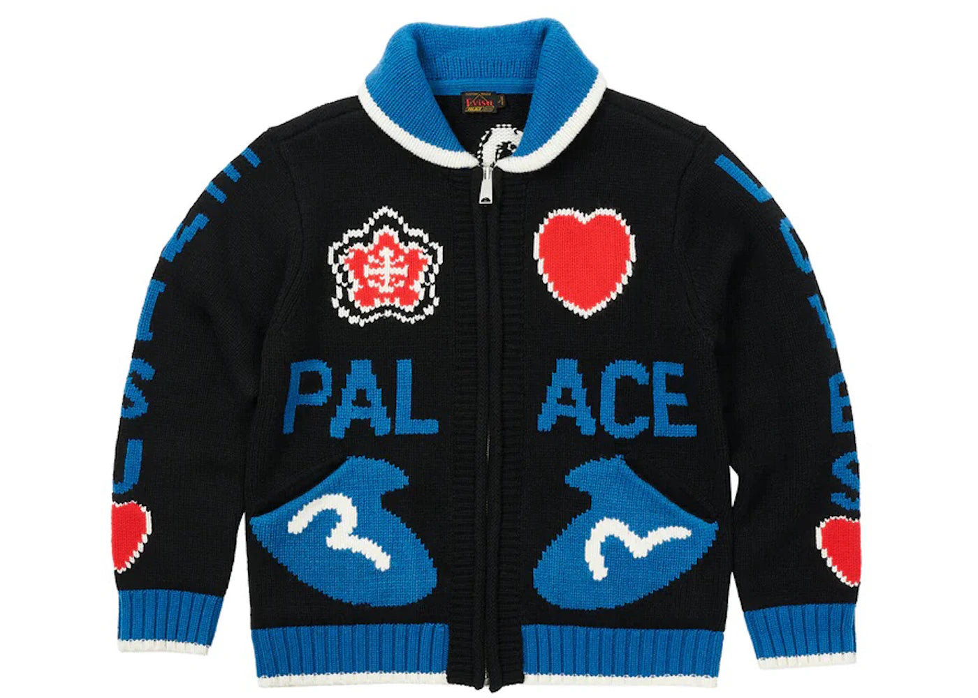 Palace x Evisu Cowichan Knit Black