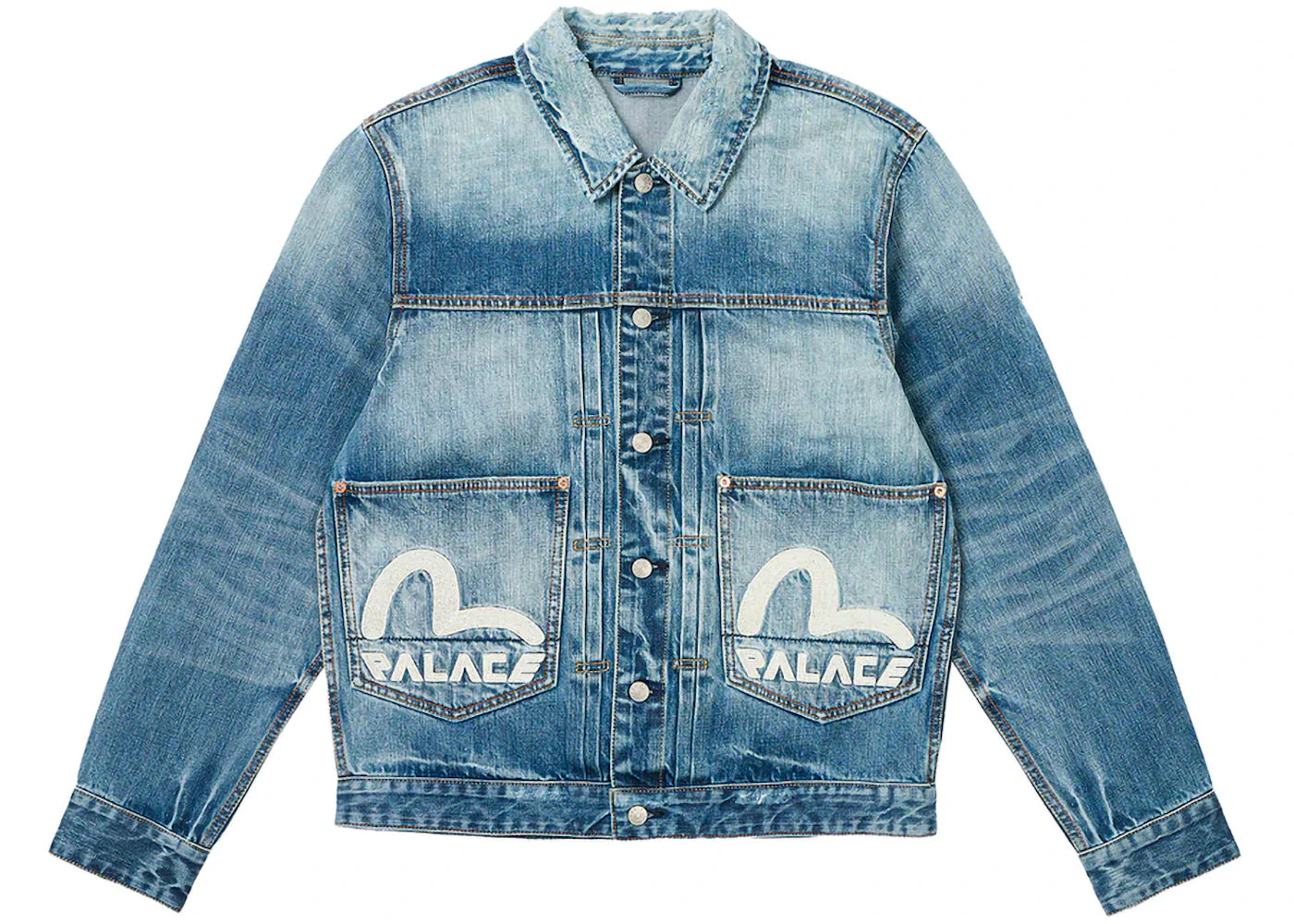 Palace x Evisu Dice Denim Jacket Light Wash