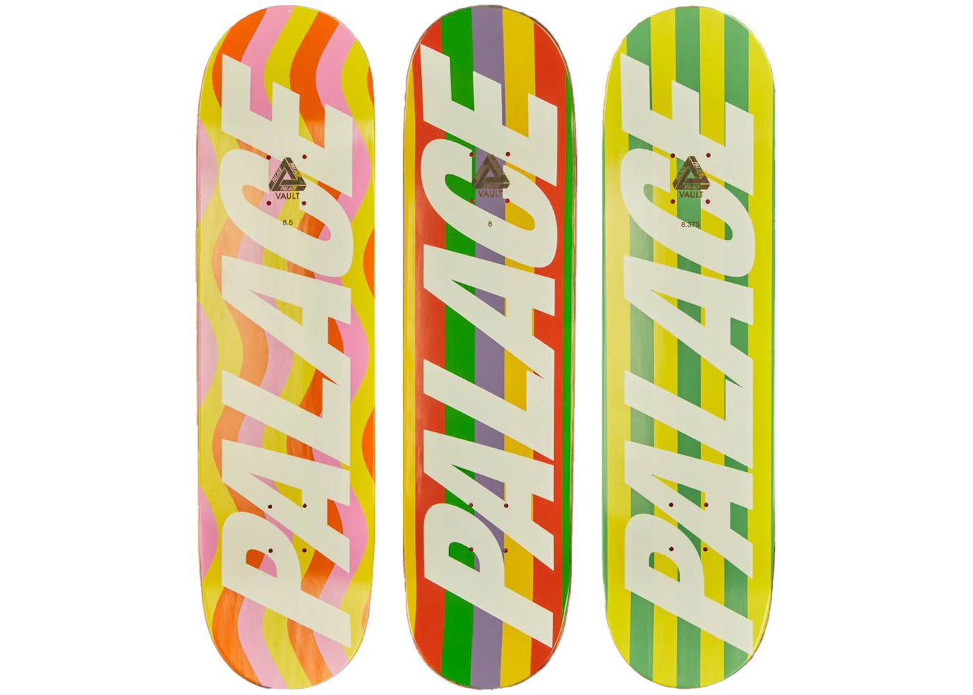 Palace x Gucci Multicolor Skateboard Deck Set Stripes/Waves