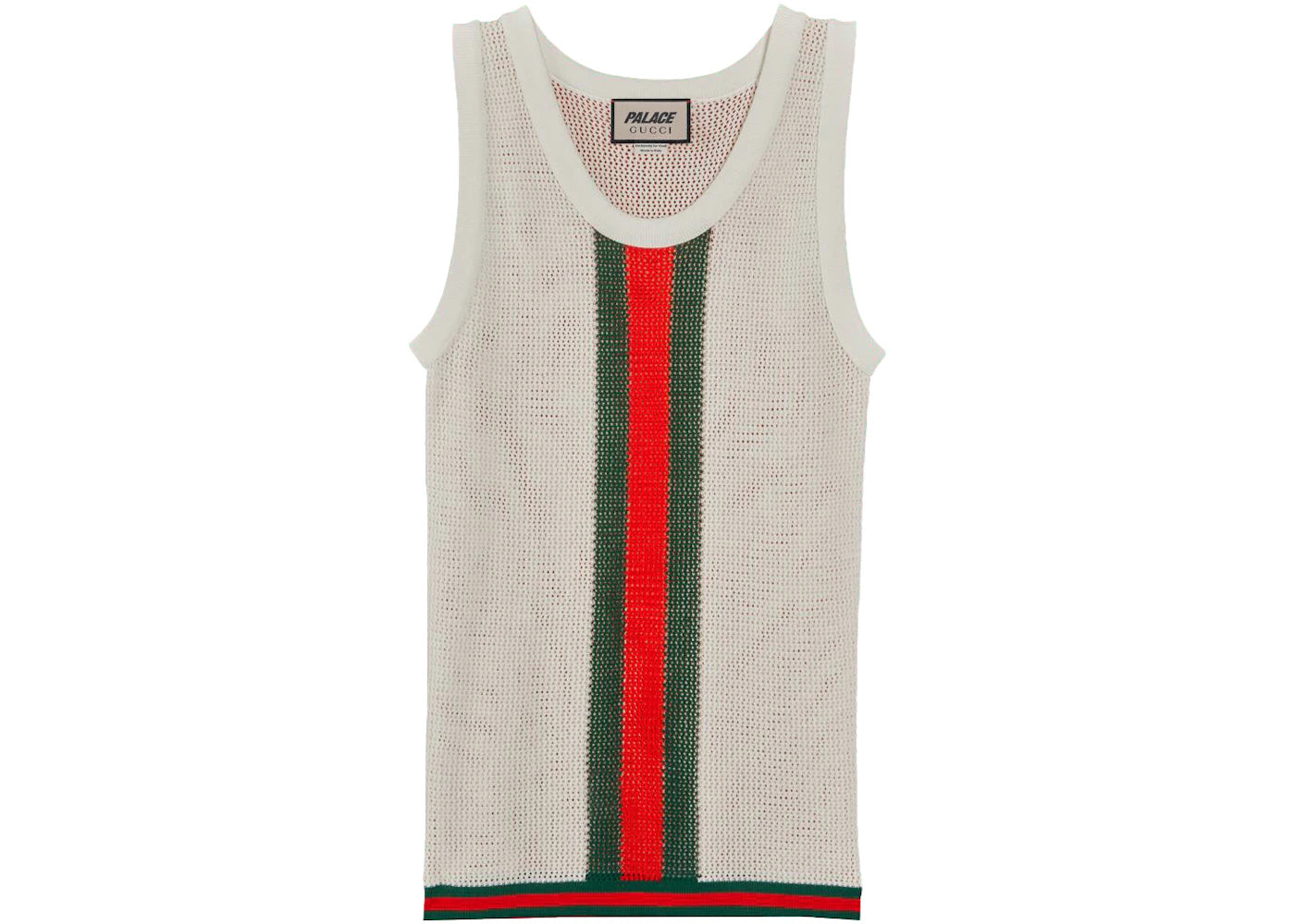 Palace x Gucci Web Details Knit Tank Top Ivory