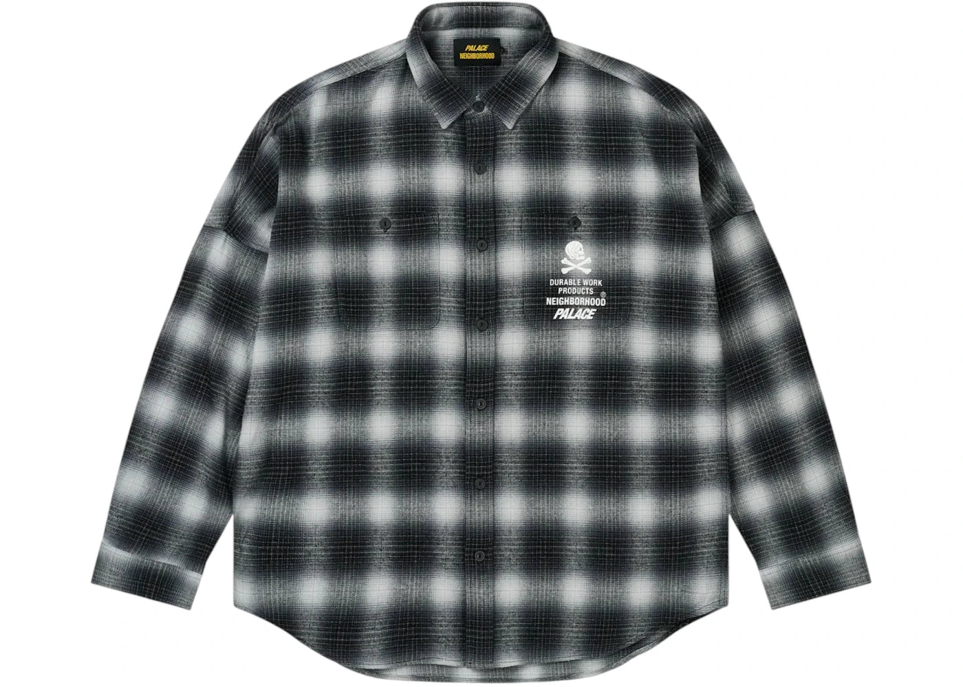 Palace x Neighborhood Shirt Grey Ombre Plaid