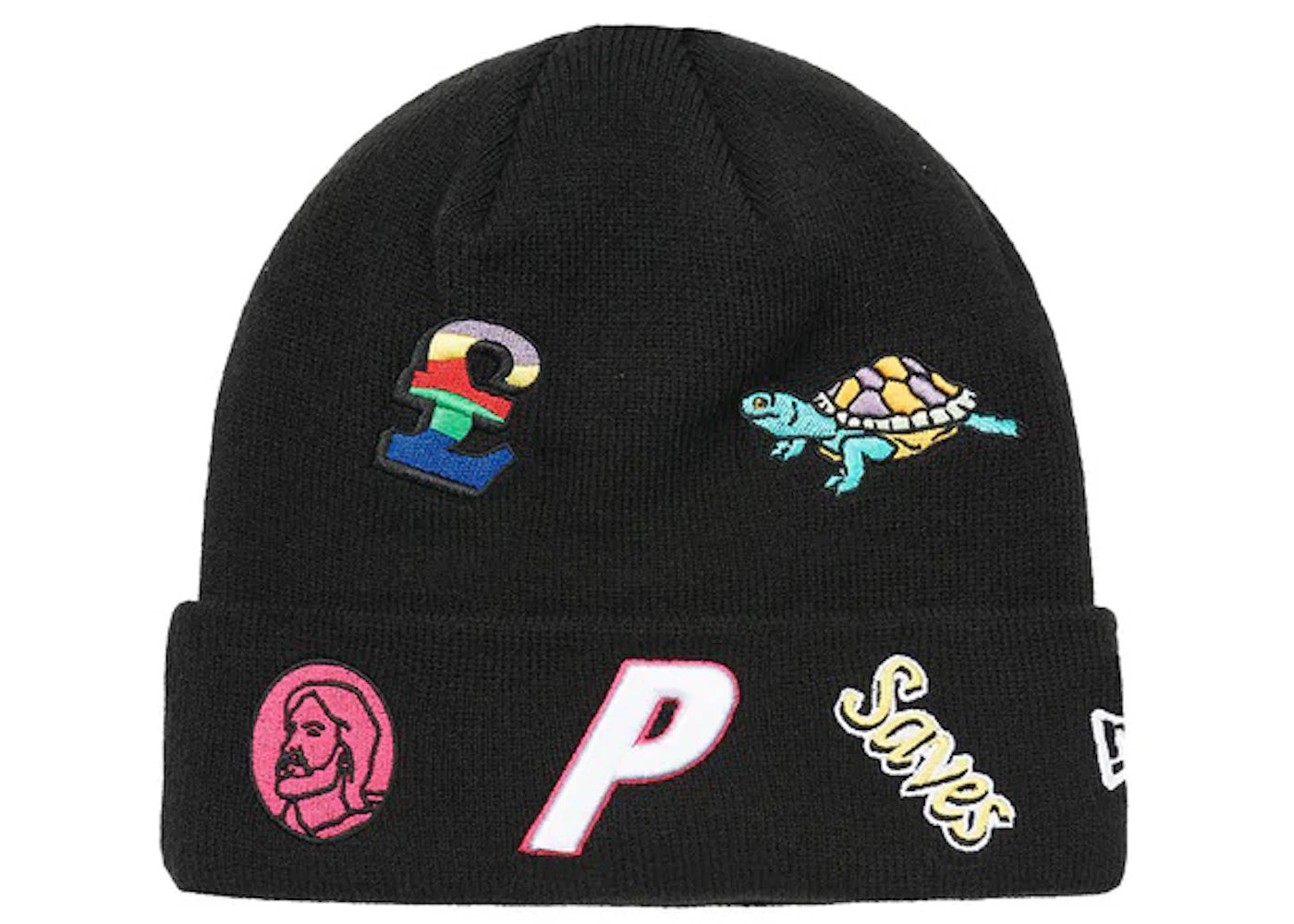 Palace x New Era Jesus Beanie Black