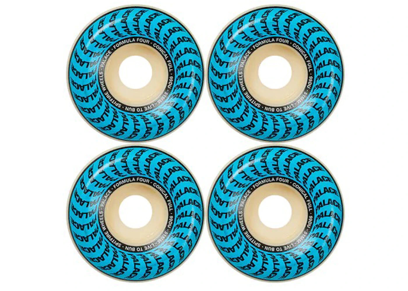 Palace x Spitfire Conical Full Formula Four Natural 51mm Wheels White/Blue