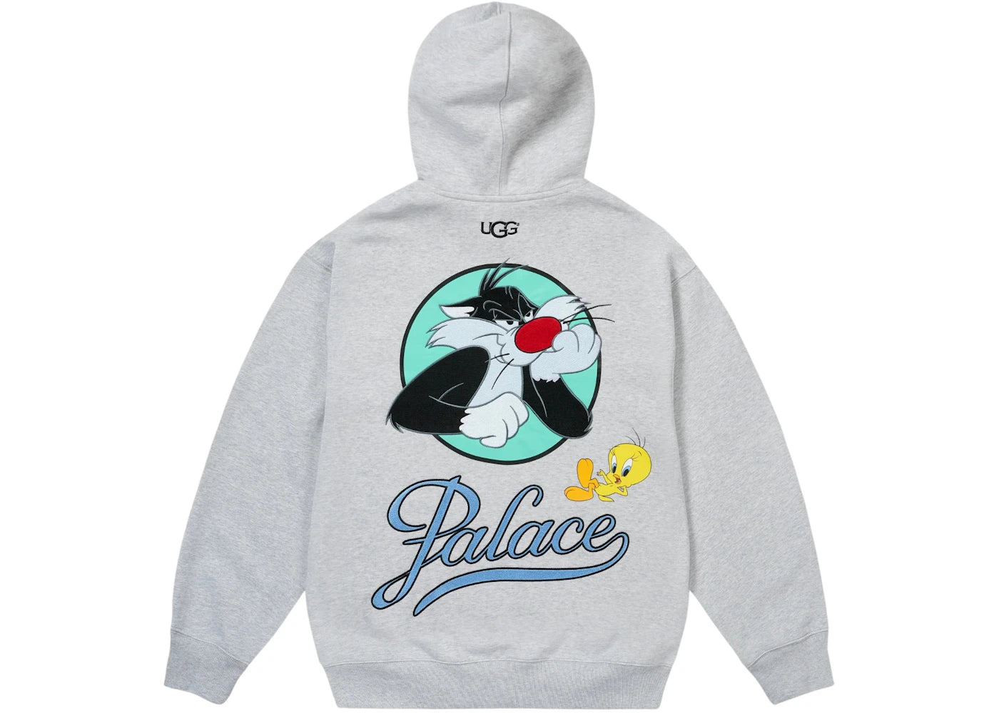 Palace x UGG Looney Tunes Hoodie Grey Marl