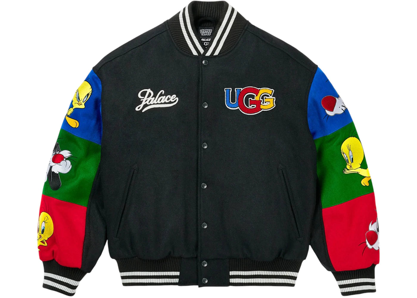 Palace x UGG Looney Tunes Varsity Jacket Black