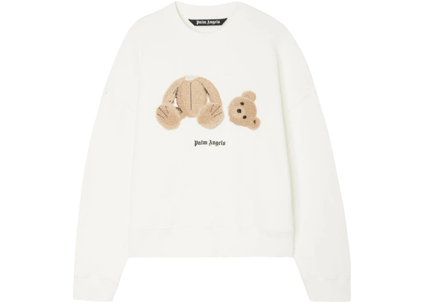 Palm Angels Bear Crew Sweatshirt 0360 Off White/Brown