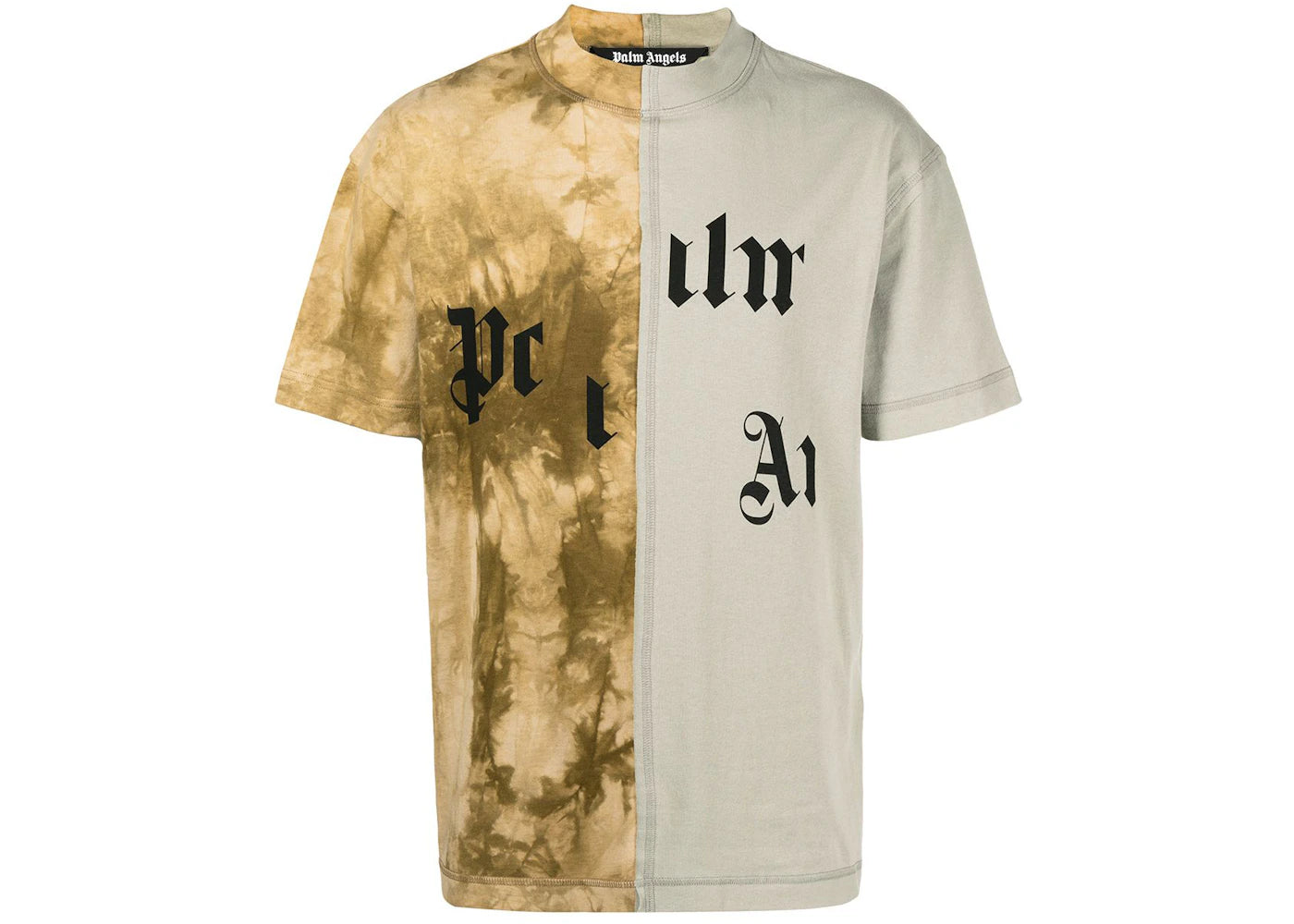 Palm Angels Broken Logo Panelled T-shirt Green