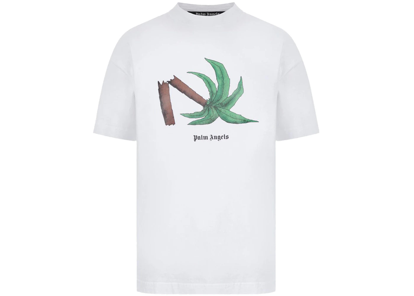 Palm Angels Broken Palm T-Shirt White/Brown/Green