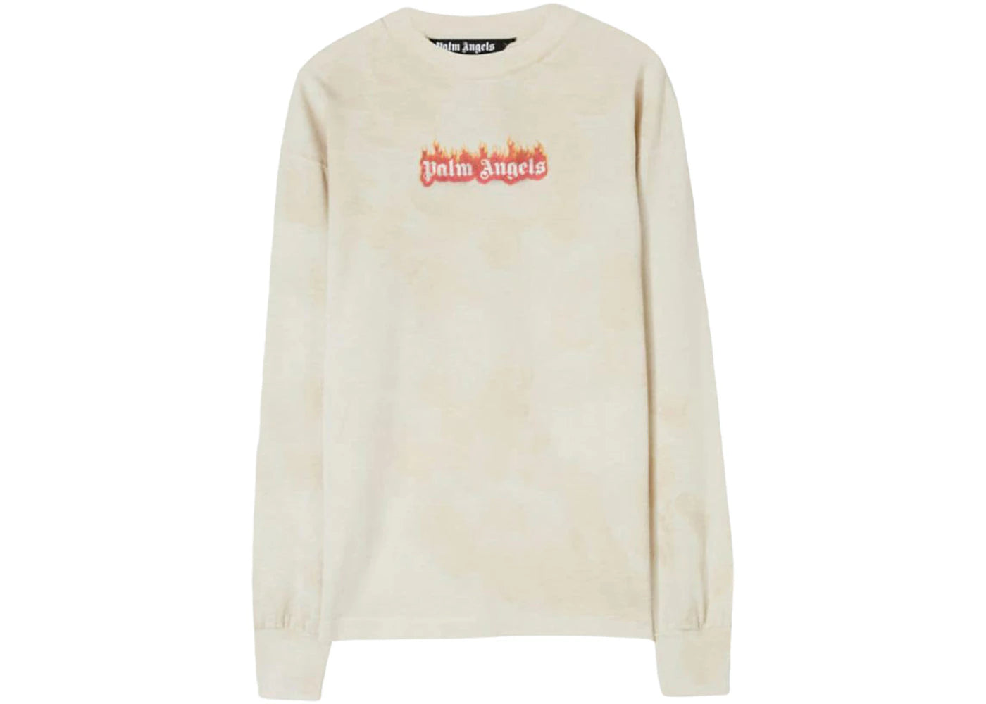 Palm Angels Burning Logo Classic Longsleeve T-shirt Off White/Black (FW22)
