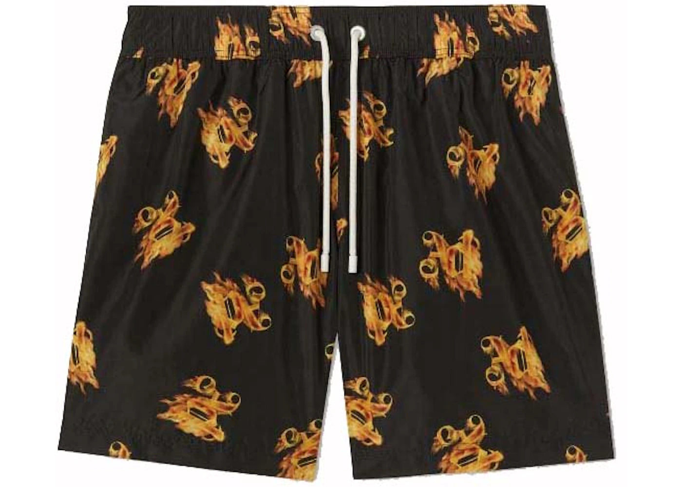 Palm Angels Burning Monogram Swim Shorts Black/Gold