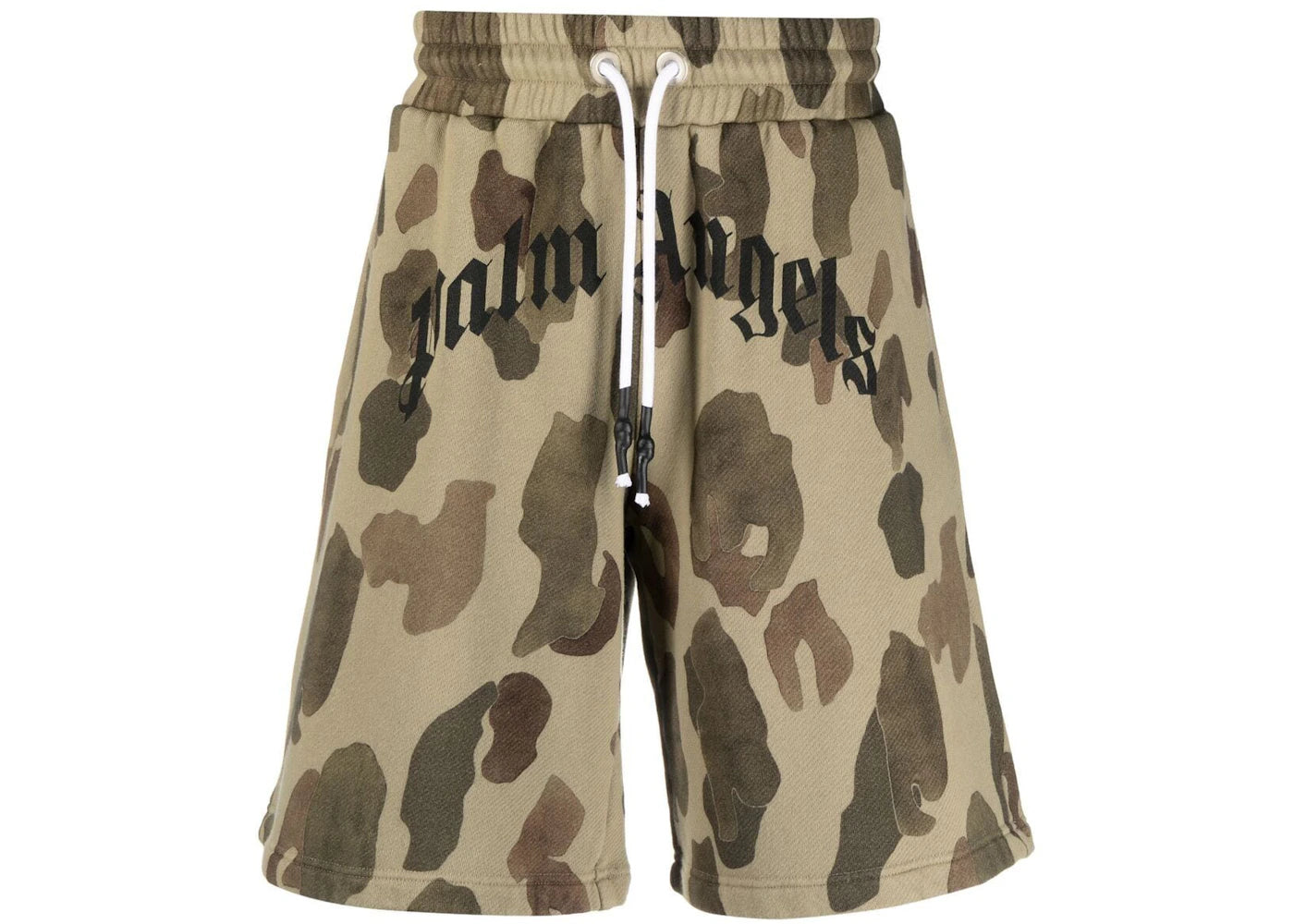 Palm Angels Camouflage Military Pattern Shorts Brown