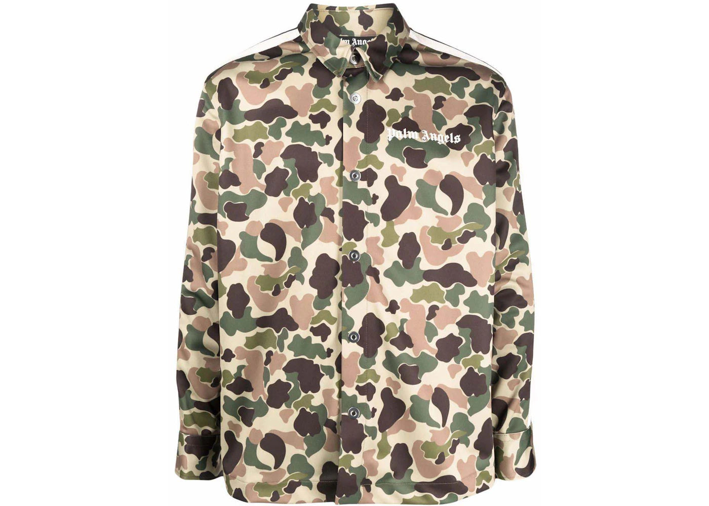 Palm Angels Camouflage Print Track Shirt Green
