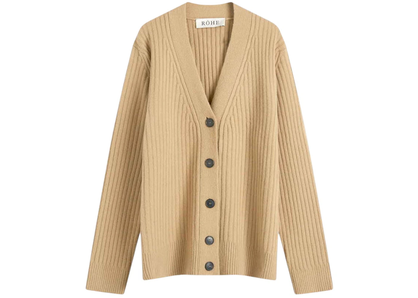 Palm Angels Curved Logo Cardigan Beige