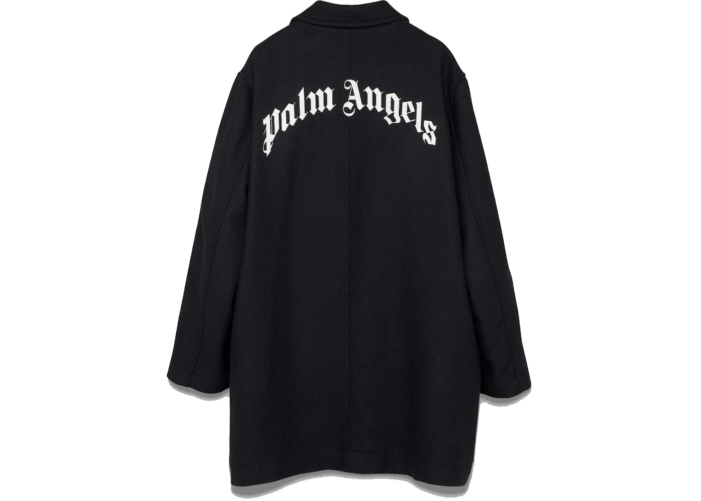 Palm Angels Curved Logo Coat Black