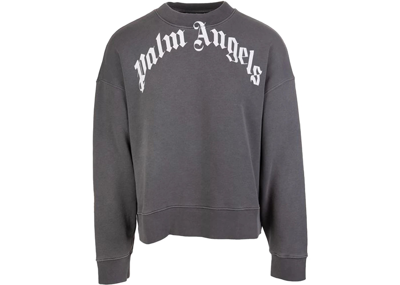 Palm Angels Curved Logo Crewneck Black/White