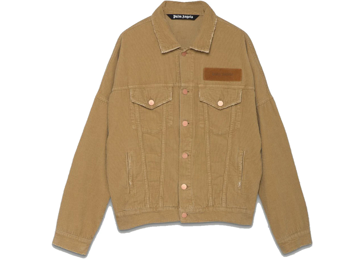 Palm Angels Curved Logo Jacket Beige