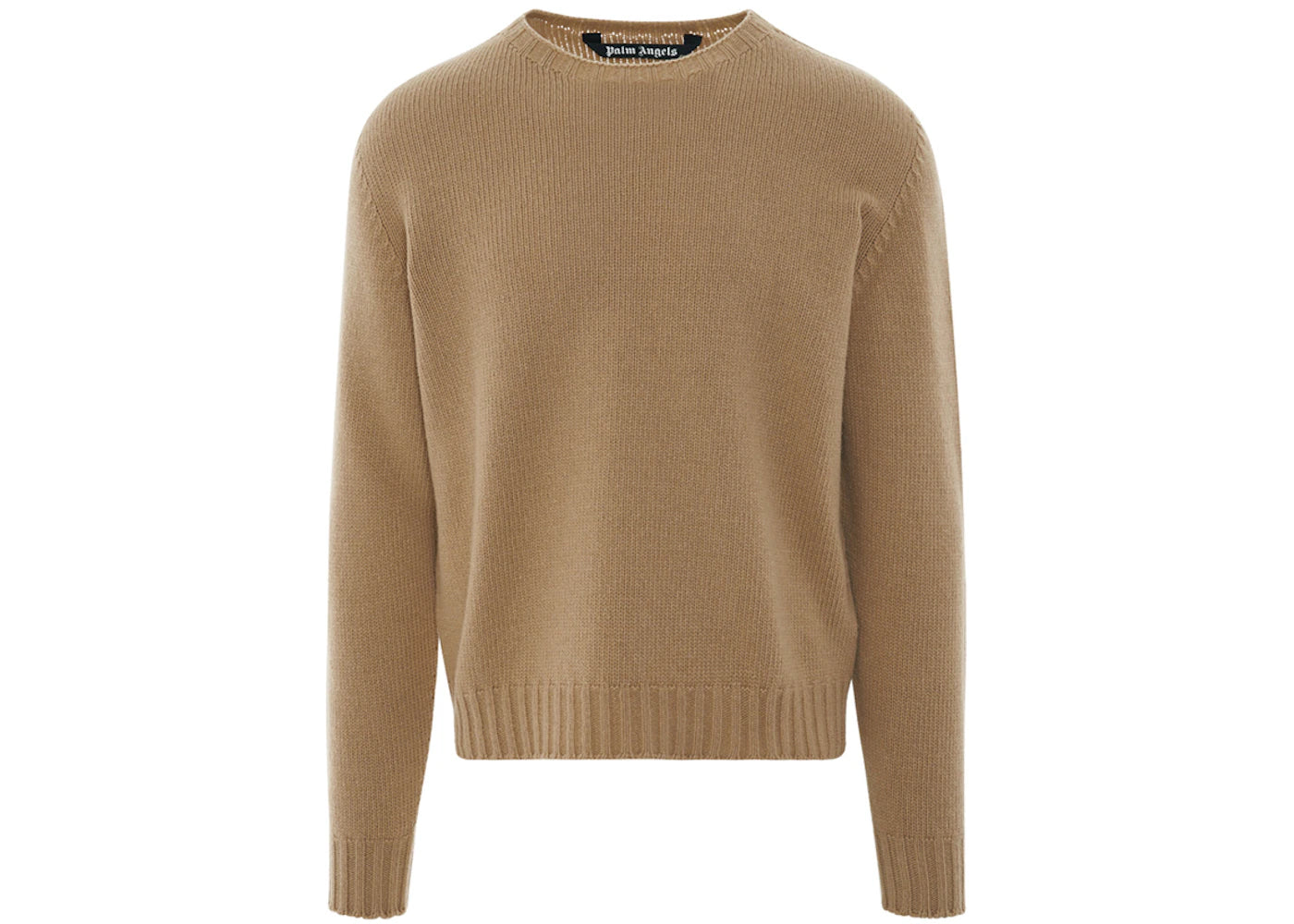 Palm Angels Curved Logo Sweater Beige/White