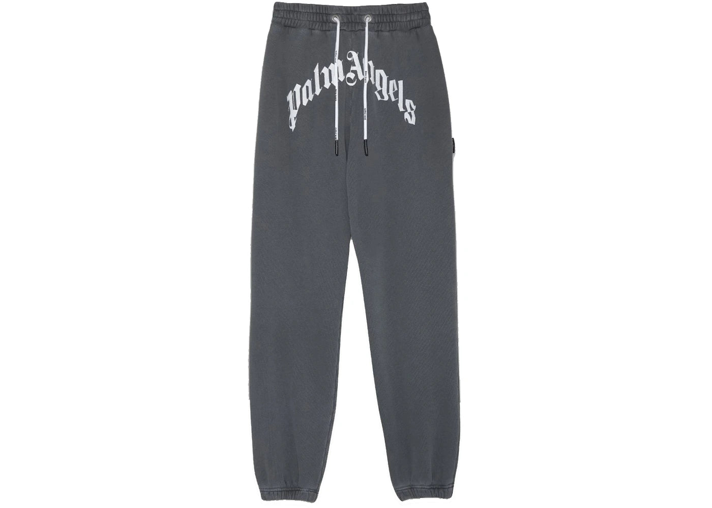 Palm Angels Curved Logo Sweatpants Black White