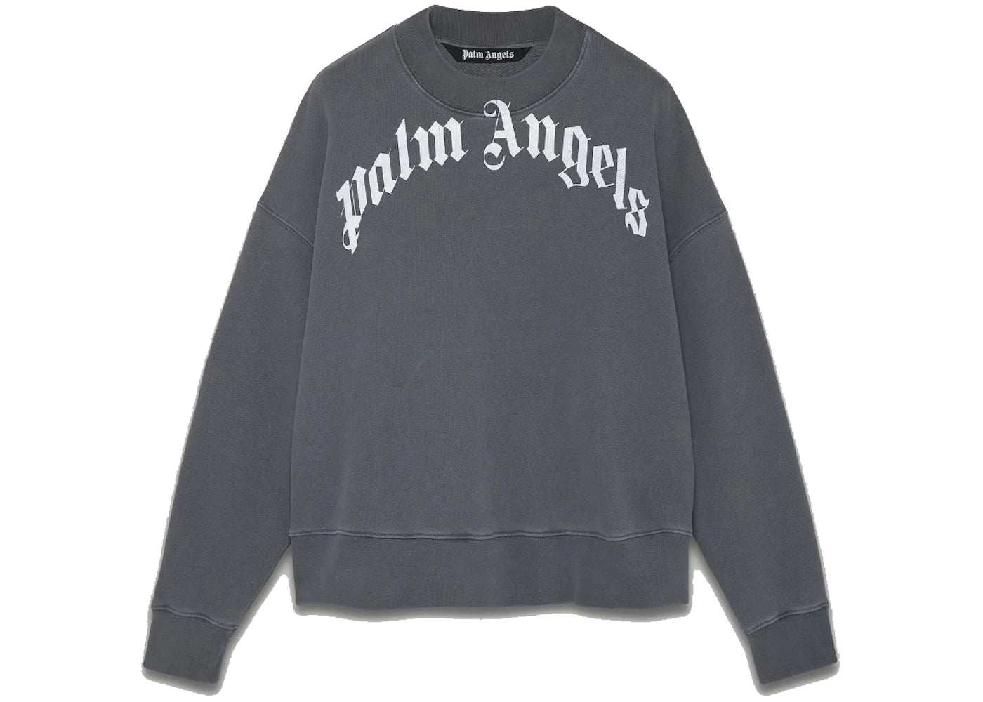 Palm Angels Curved Logo Sweatshirt Black/White