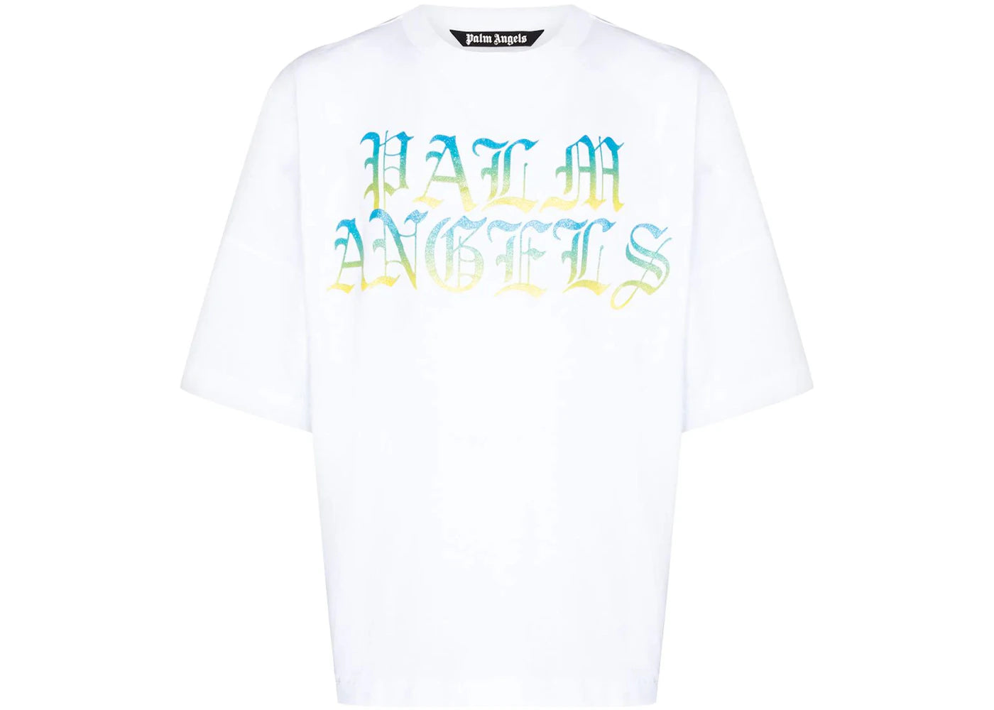 Palm Angels Degradé Logo Print Cotton T-shirt White