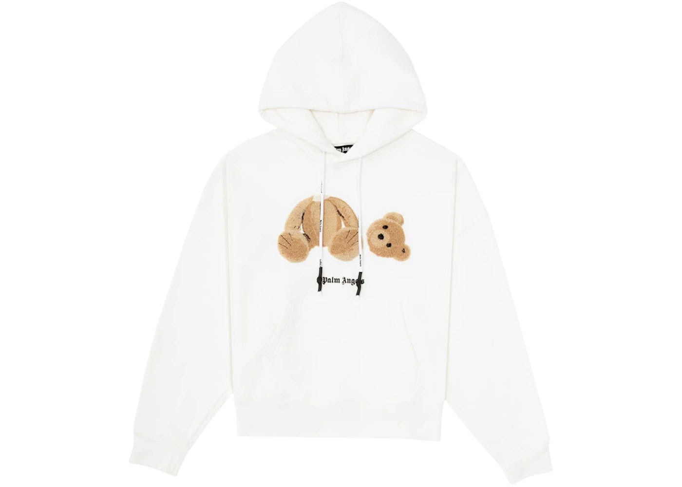 Palm Angels Embroidery Bear Hoodie White/Brown