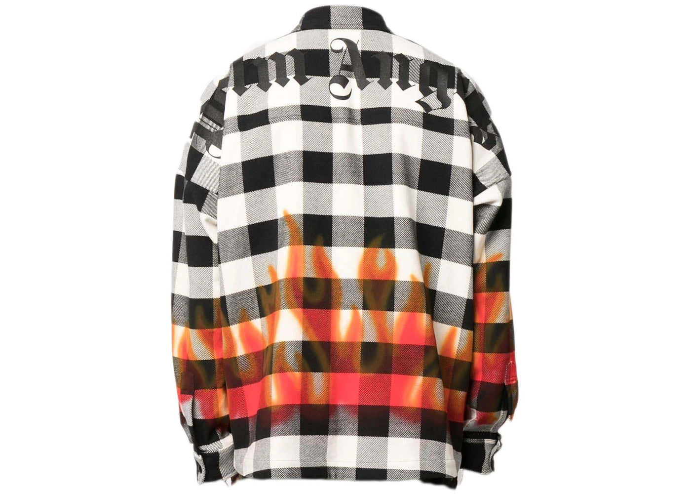 Palm Angels Flames Flannel Overshirt White/Black