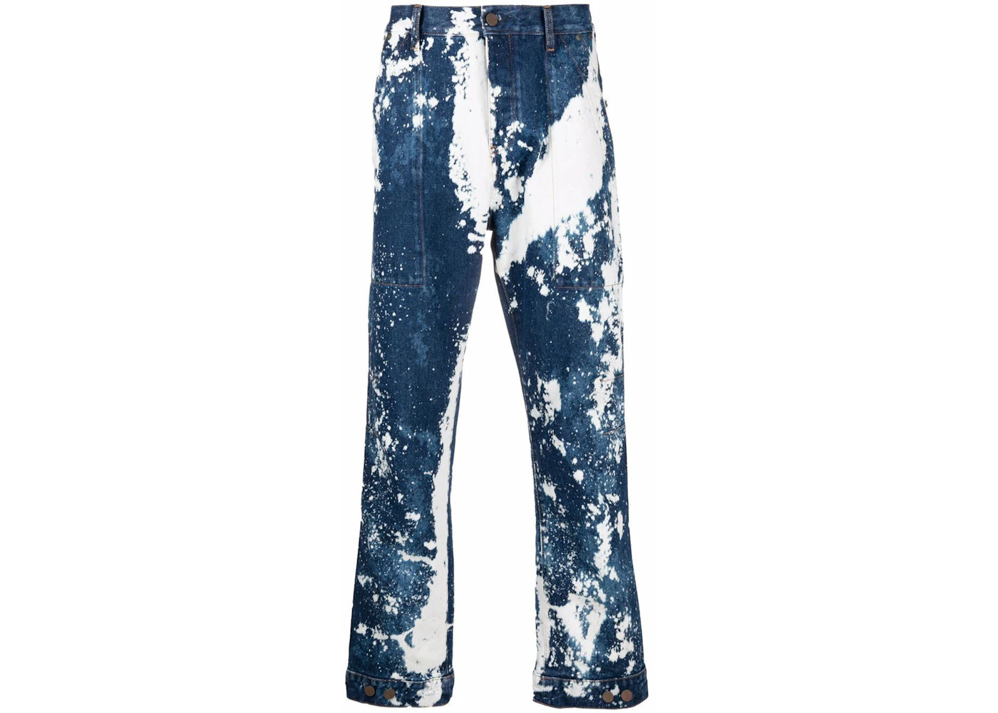 Palm Angels Galaxy Dyed Loose Fit Jeans Blue Brown