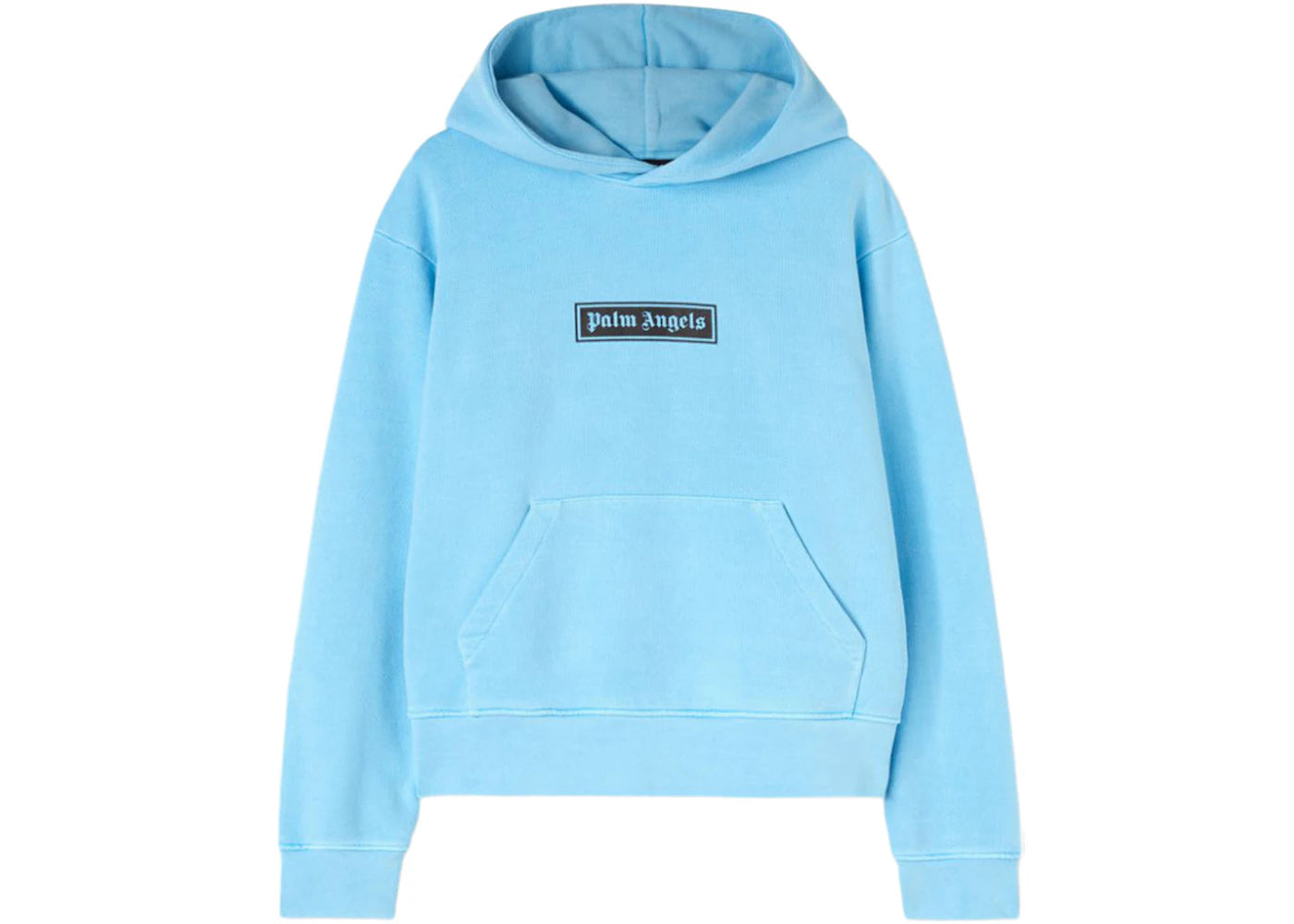 Palm Angels Garment Dye Box Logo Hoodie Light Blue/Black
