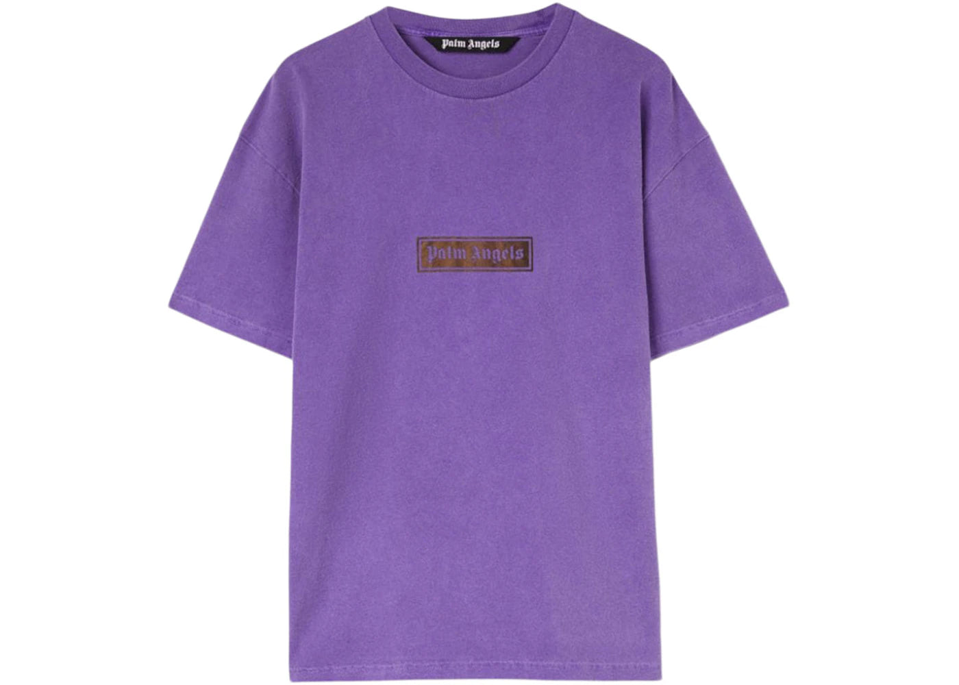 Palm Angels Garment Dye Box Logo T-Shirt Purple/White