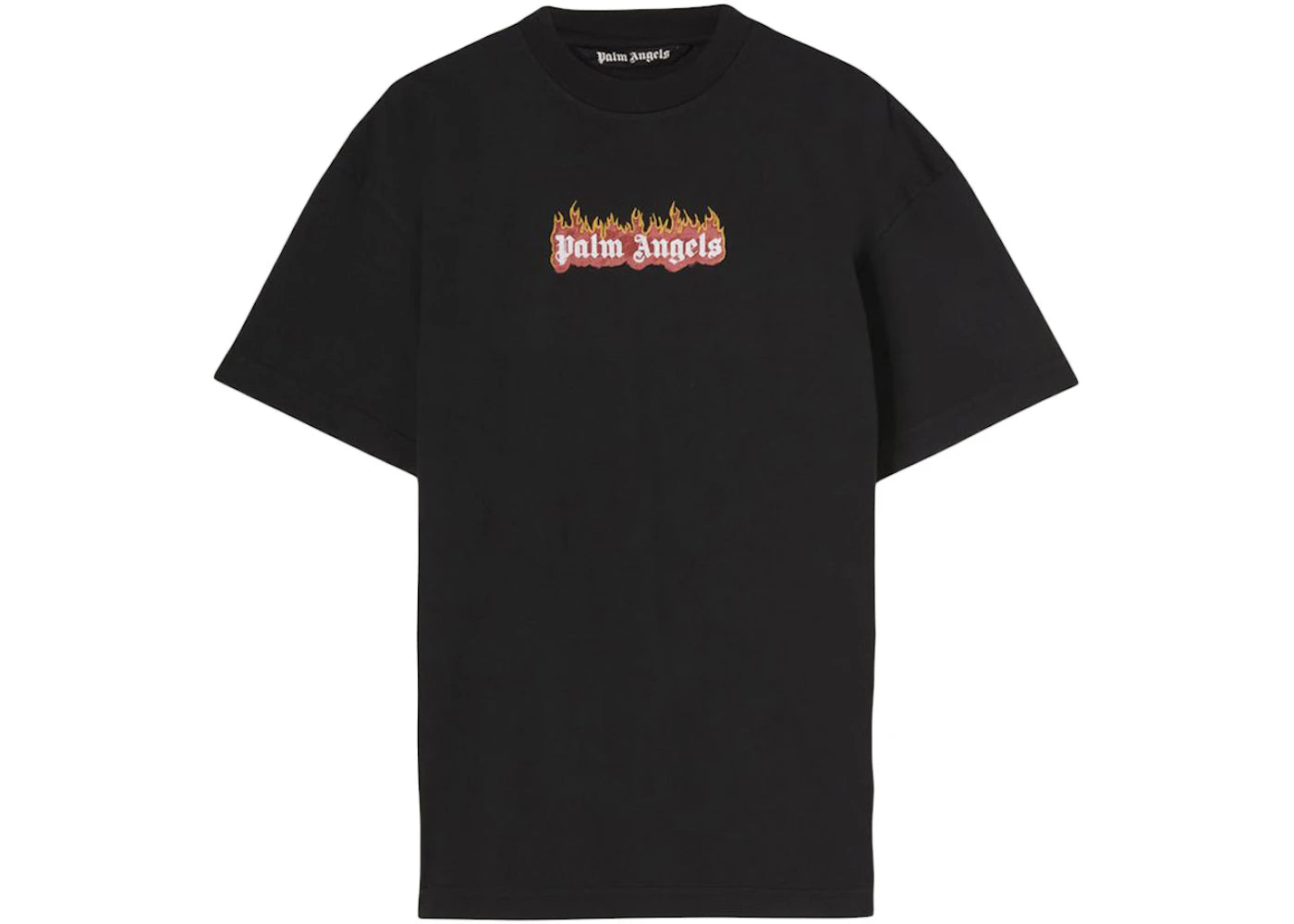 Palm Angels Garment Dye Burning Logo Classic T-Shirt Black/White