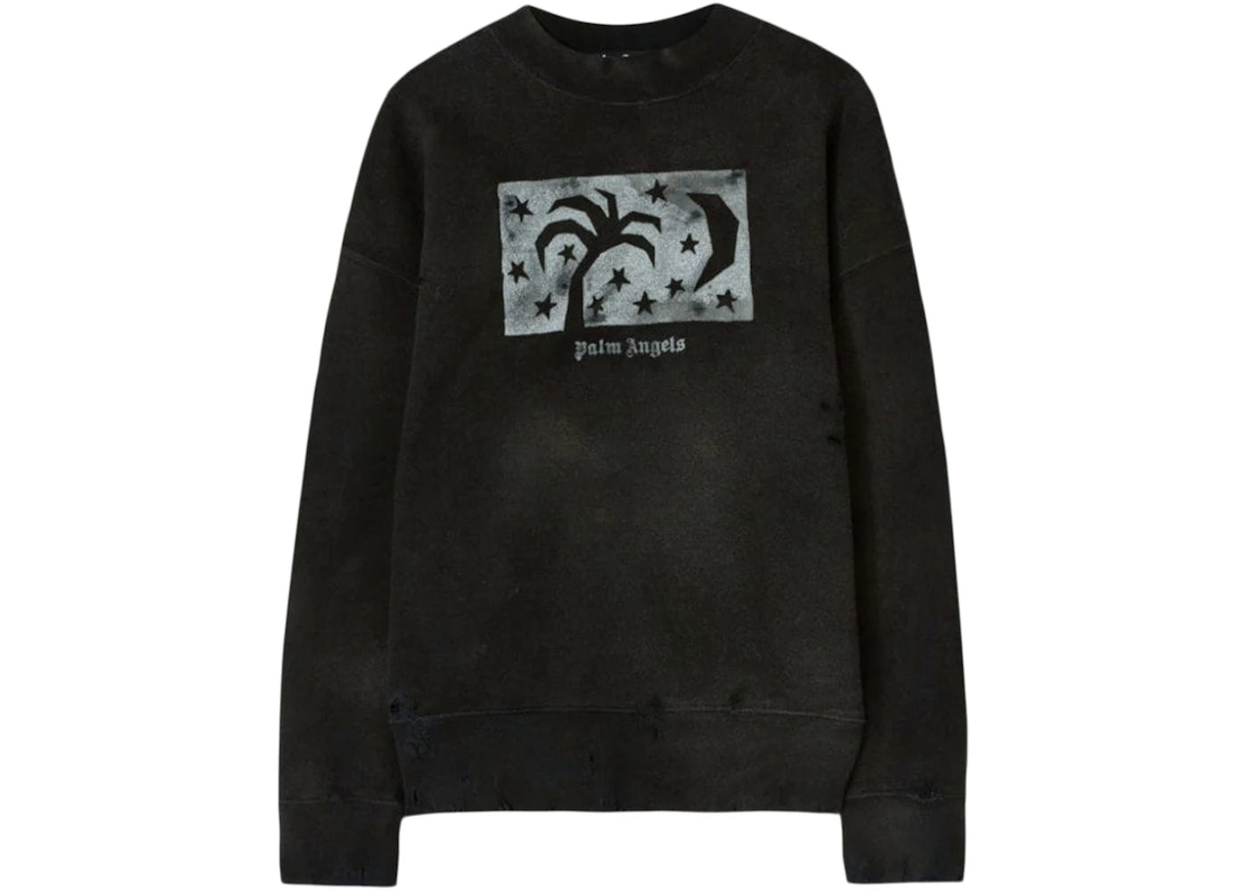 Palm Angels Garment Dye Nightsky Sweatshirt Black/Silver
