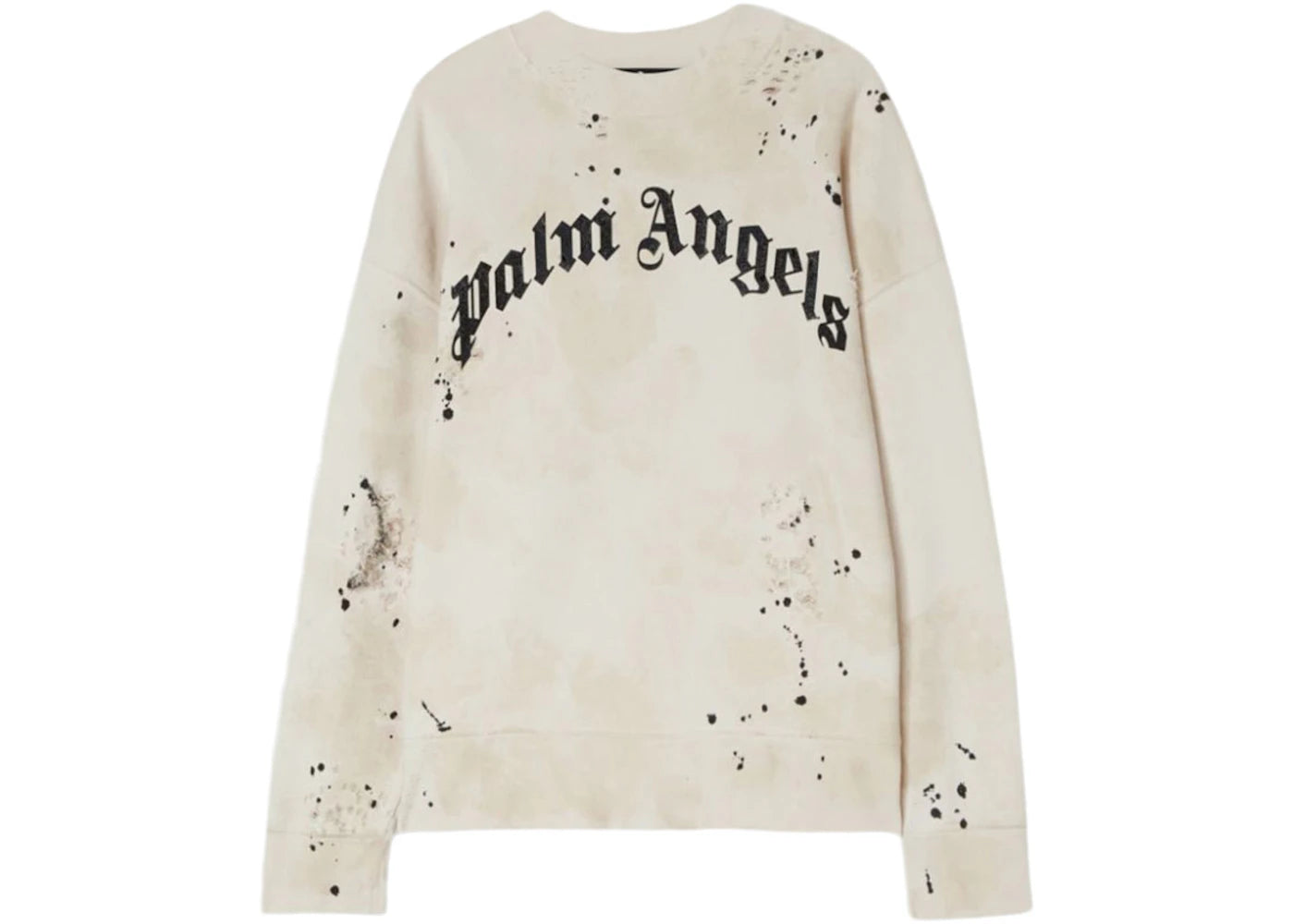 Palm Angels Glittered Logo Sweatshirt Off White/Black