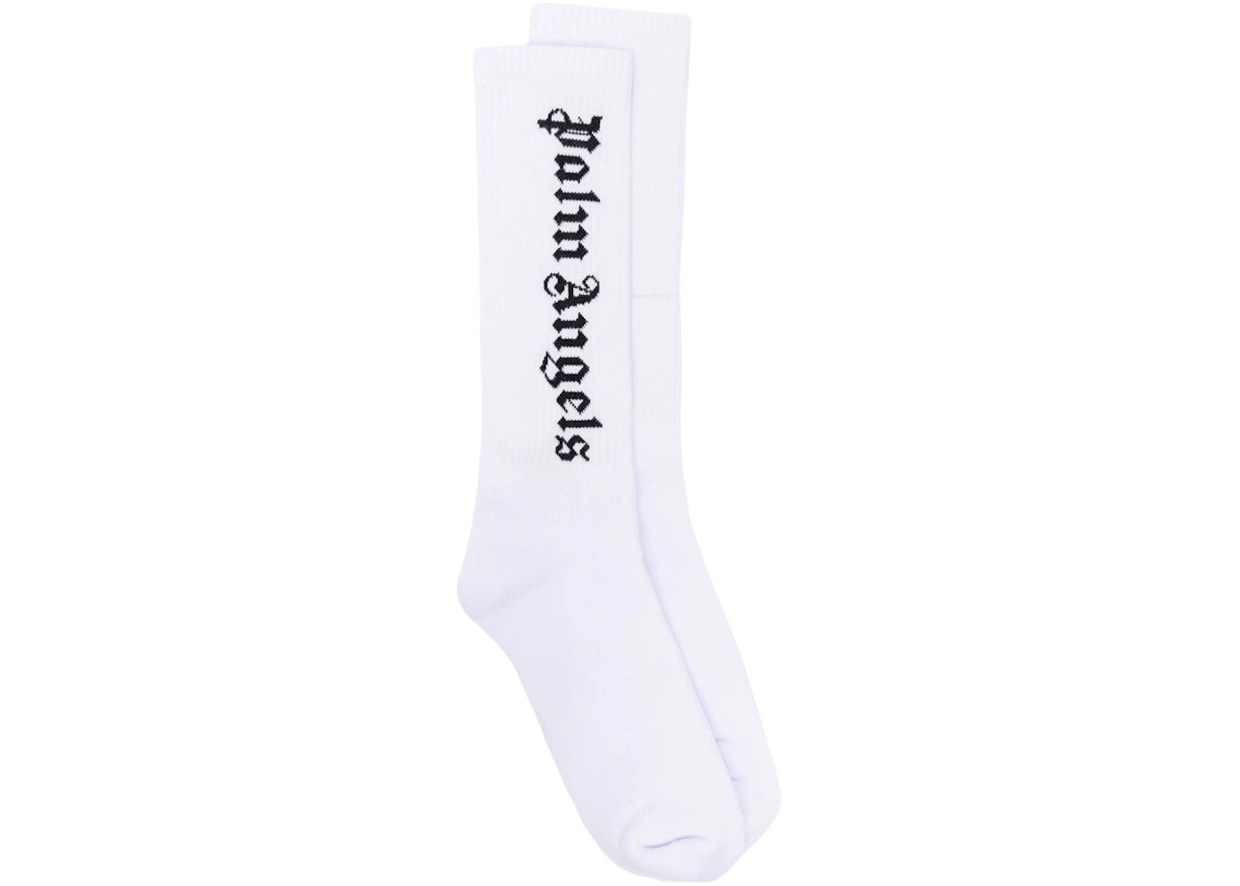 Palm Angels Gothic Intarsia Logo Socks White/Black (SS22)