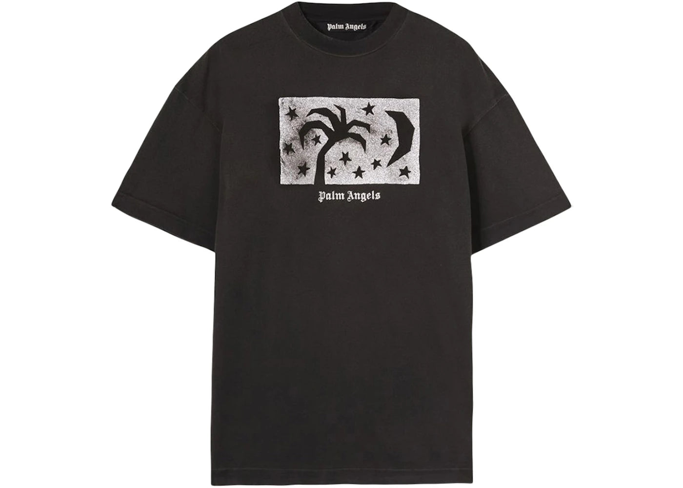 Palm Angels Graphic-Print Crew-Neck T-Shirt Black/Silver
