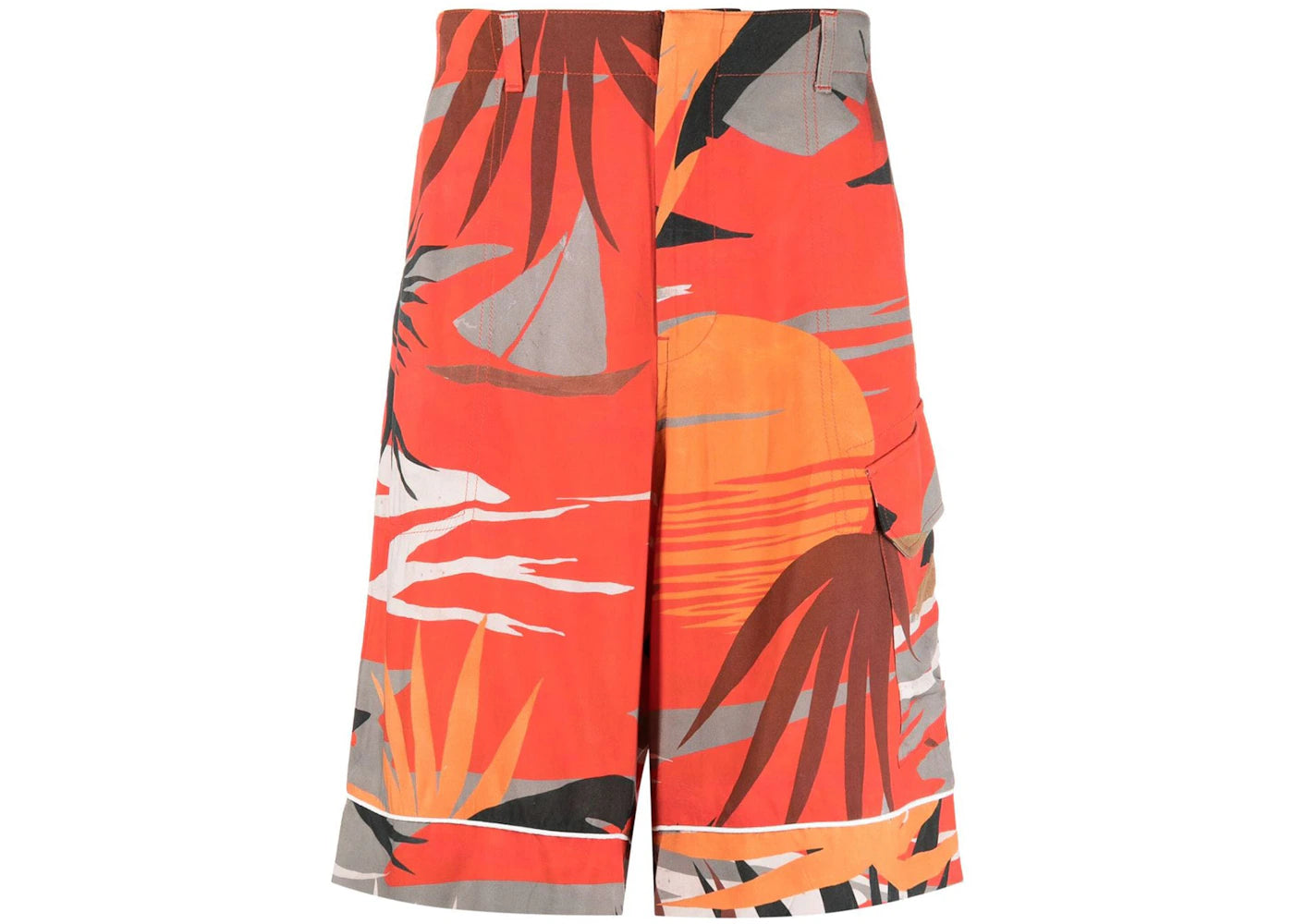 Palm Angels Hawaii Shorts Red/Multi/Off white