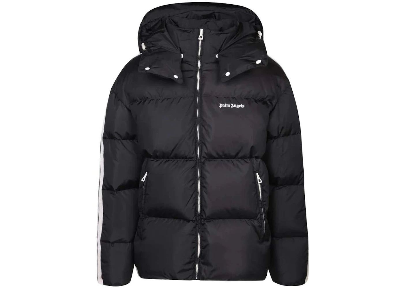 Palm Angels Hooded Track Down Jacket Black