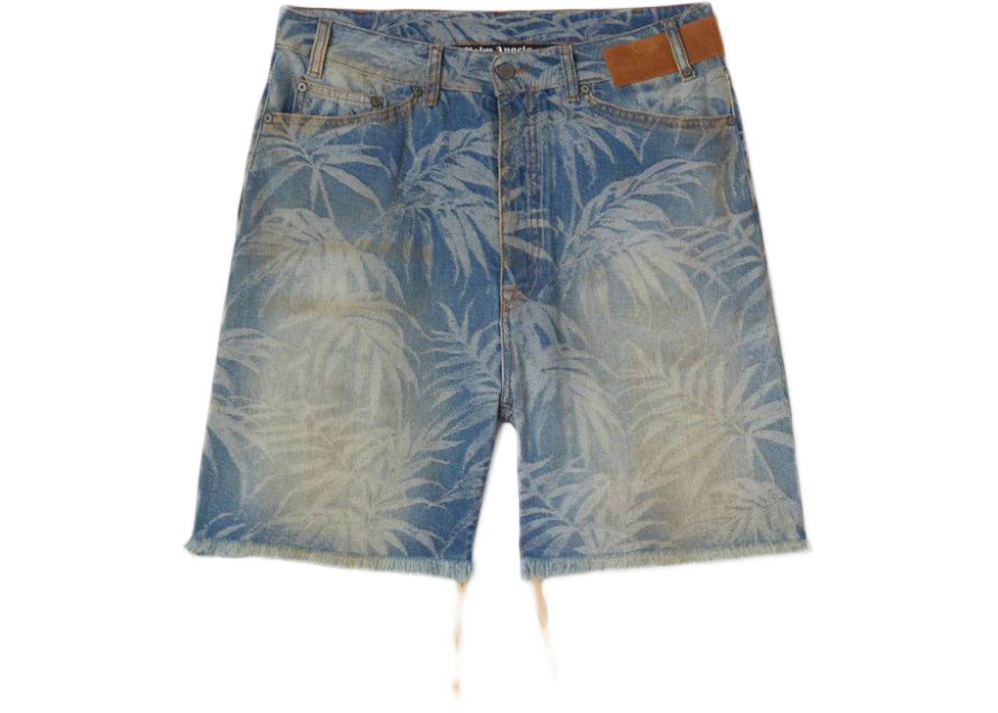 Palm Angels Jungle Denim Shorts Light Blue/Off White