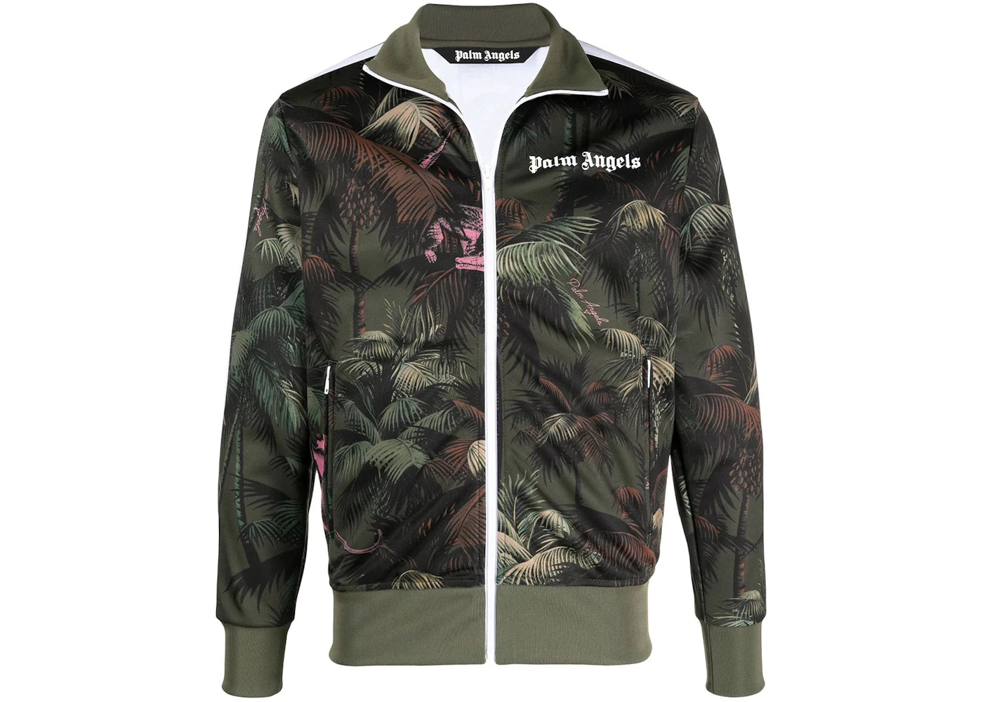Palm Angels Leaf Print Track Jacket Green
