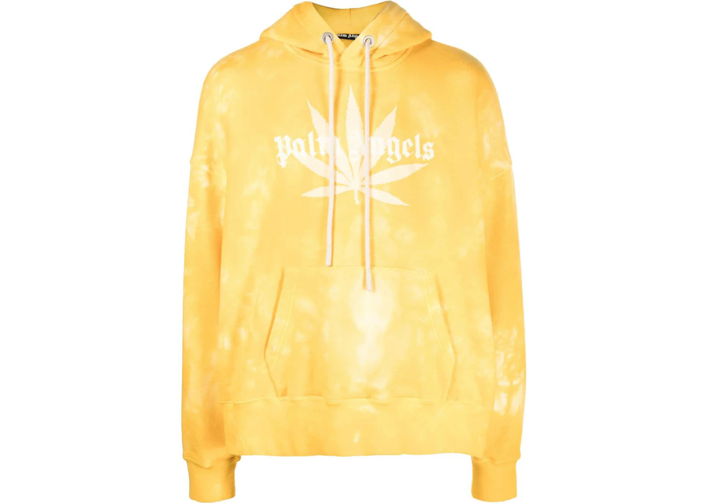 Palm Angels Leaf Tie Dye Hoodie Yellow