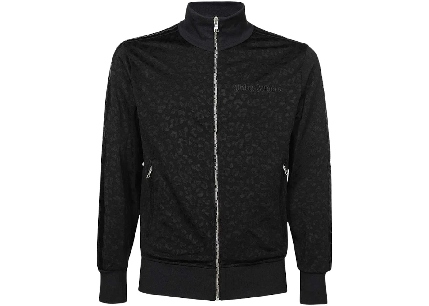 Palm Angels Leopard Track Jacket Black