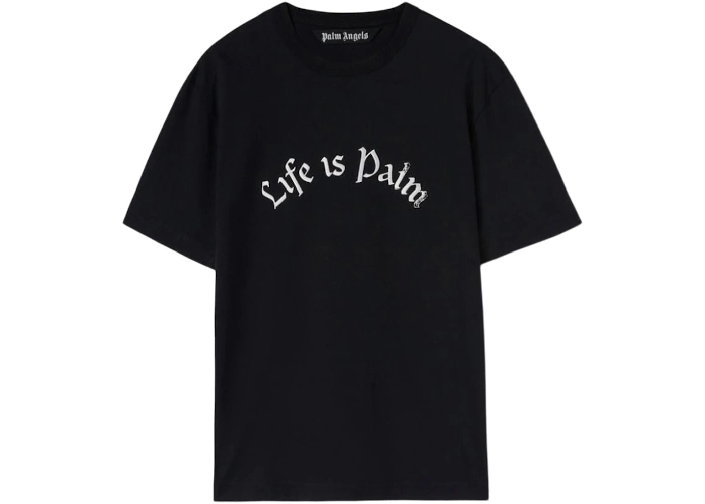 Palm Angels Life Is Palm Fitted T-Shirt Black/White
