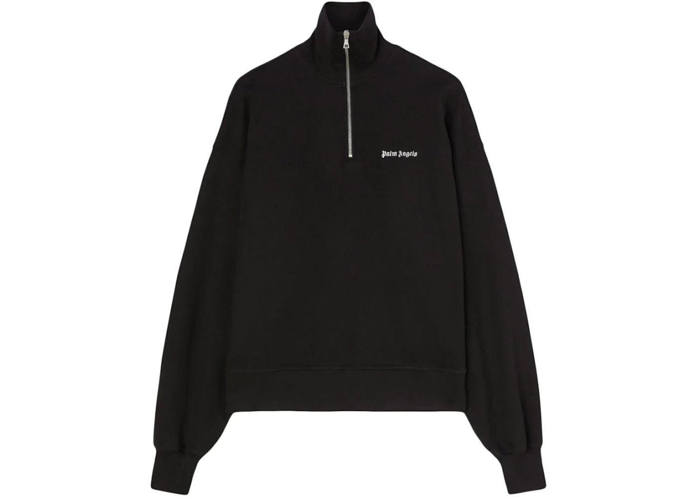 Palm Angels Logo-Embroidered Half-Zip Sweatshirt Black